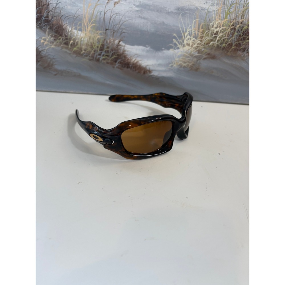Oakley Minute Sunglasses Dark Tortoise Gold Iridium Wrap Frame Vintage Sport